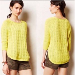 Anthropologie Sparrow | Yellow Open Knit Sweater